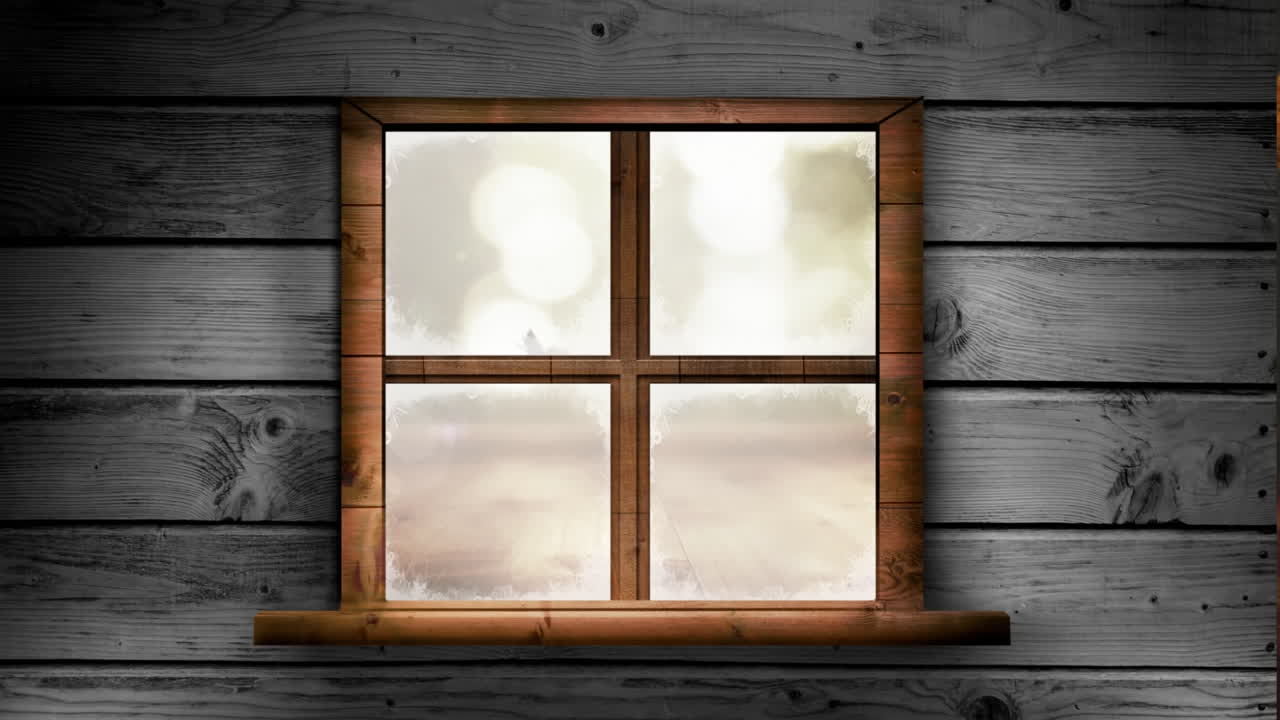 Falling autumn leaves behind the window 4k