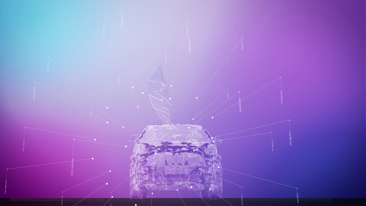 4K Electric car motion graphics loop