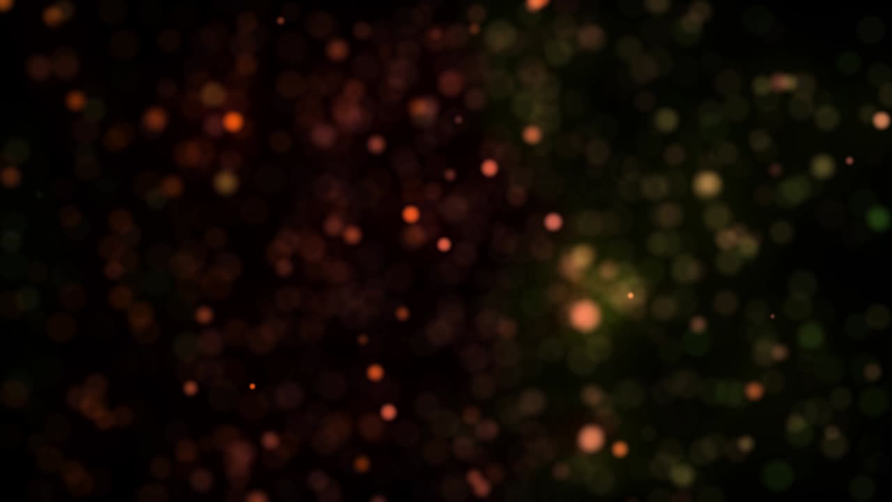 fondo de puntos abstractos. partículas iluminadas multicolores. profundidad de campo. iluminación abstracta, polvo, partículas y deslumbramiento en un fondo oscuro. tecnología futurista. bokeh. animación de bucle 3d, vj, 4k