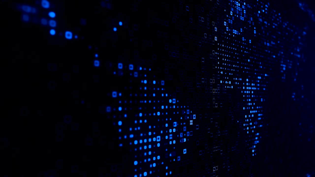 Black blue hexadecimal big data digital code futuristic information technology computer generated seamless loop animation tracking shot
