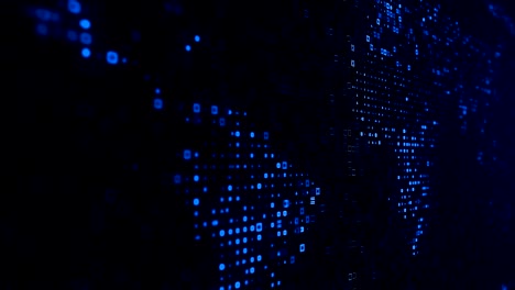 azul hexadecimal grandes datos código digital tecnología de la información futurista generada por computadora animación de bucle sin costuras seguimiento tiro