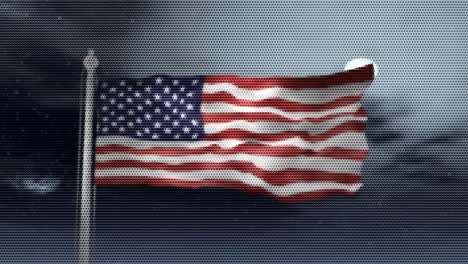 Fondo-Animado-En-Movimiento-Que-Muestra-La-Bandera-De-Los-Estados-Unidos-De-América-Ondeando-En-El-Cielo.