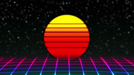 retro-futuristischer sonnenuntergang-hintergrund