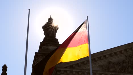 german flag illuminated in sun