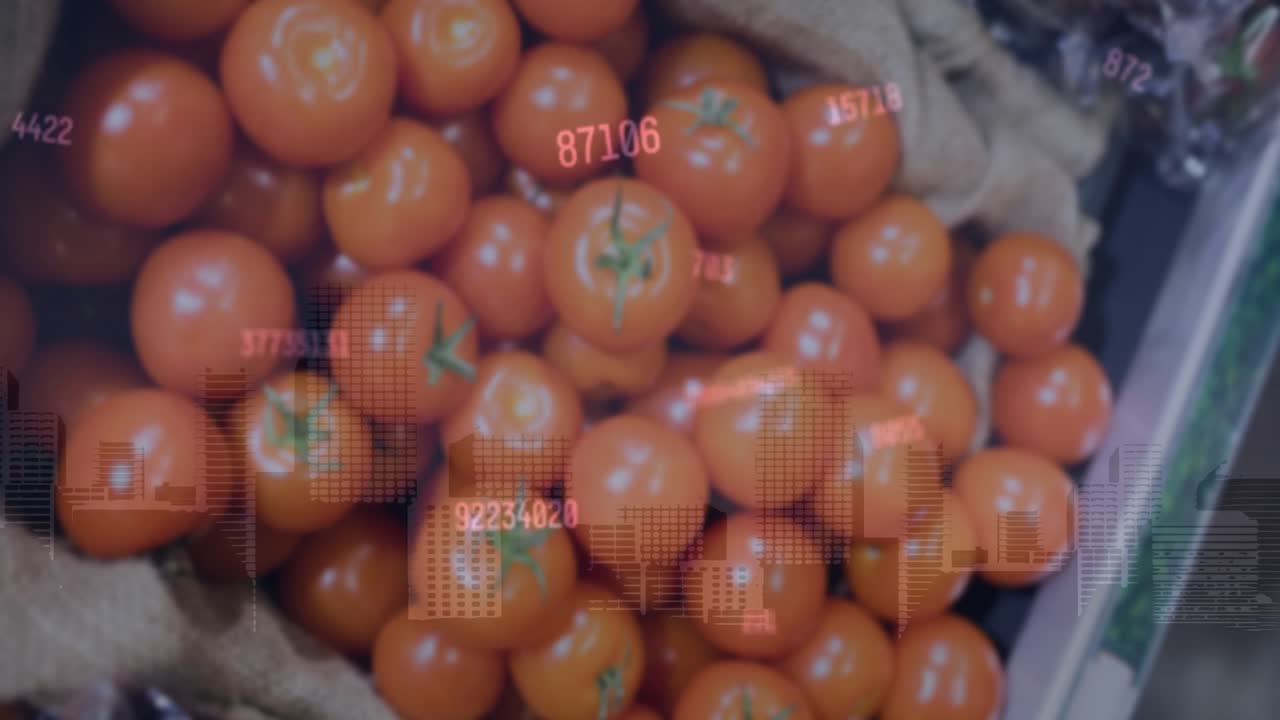 식료품 가게에서 금융 데이터 처리의 애니메이션