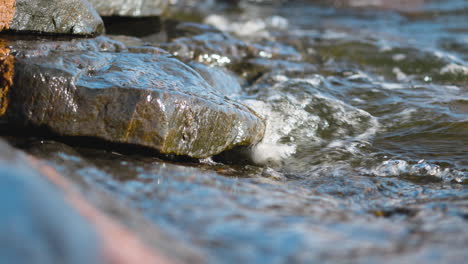 rocky coastline polished by water waves