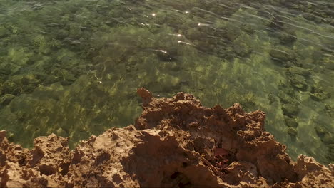 Clear-ocean-from-above-with-some-rocks