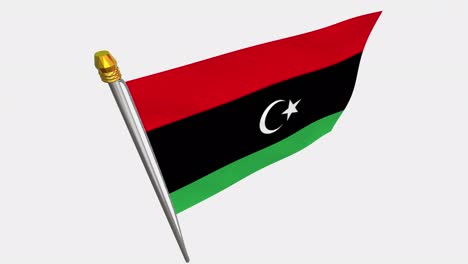 loop video of libya flag  fluttering in the wind, slow motion video of 4k , with alpha channel