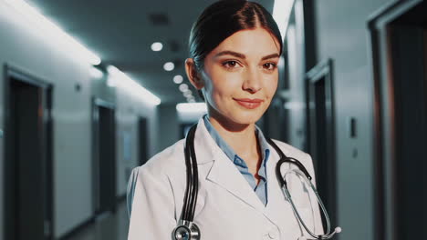 female doctor in hospital corridor