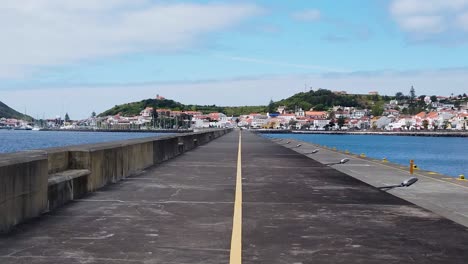 azores dock, marine, harbor, pier, shot on gimbal slowmotion in horta, faial, açores