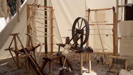 Medieval-spinning-wheel-in-France