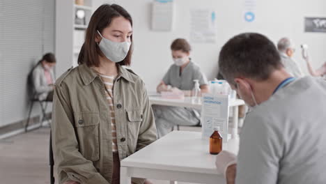 young woman posing on medical appointment