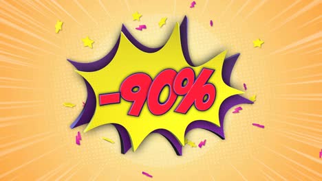 -90% de descuento en animación de texto cómico y burbuja de habla, con alfa mate, bucle, 4k