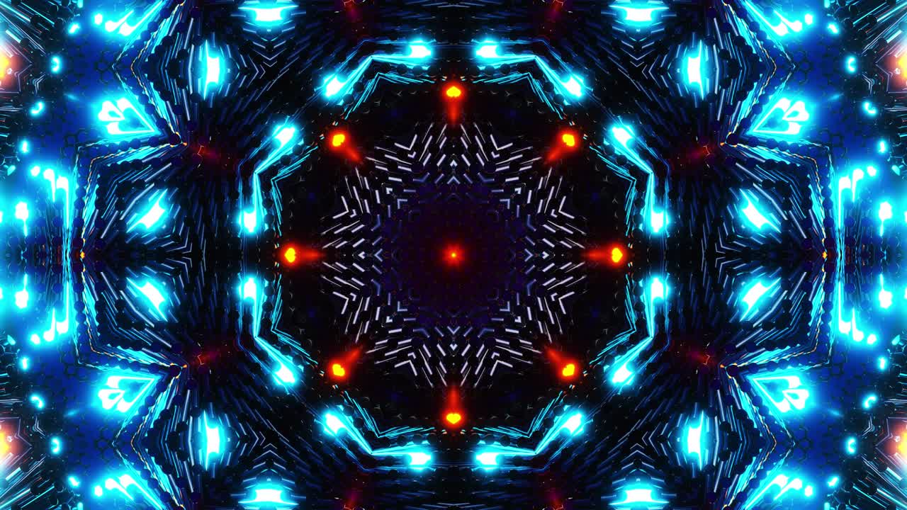Animation of star burst. Kaleidoscope VJ loop
