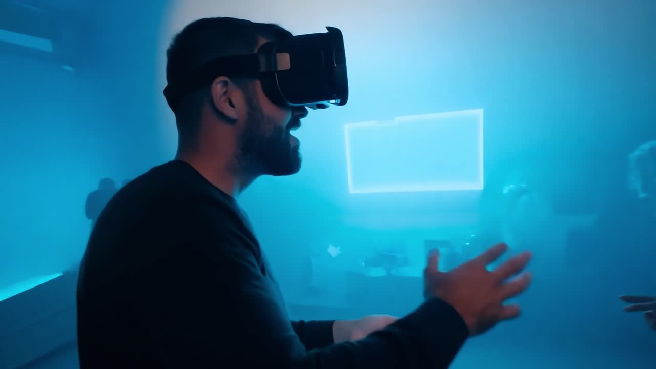 Two men playing a virtual reality game