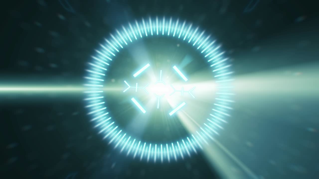 animación en 2d de un objetivo con un fondo de resaltos anamórficos