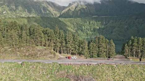 Santiago-Lake-on-Sao-Miguel-island,-Portuguese-Azores-archipelago,-Portugal