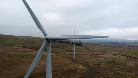 Cinematic-aerial-footage-of-Lambrigg-Wind-Farm,-Kendal-Cumbria-UK