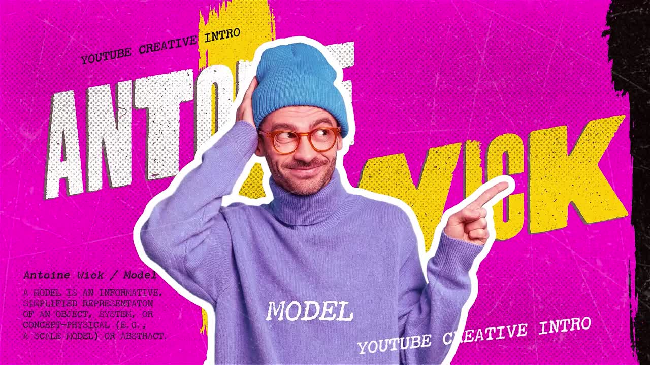 Intro creativo per musicisti con tipografia grunge e immagini urbane energiche. Perfetto per promozioni musicali, introduzioni di artisti, canali YouTube, branding per social media e video creativi dinamici.