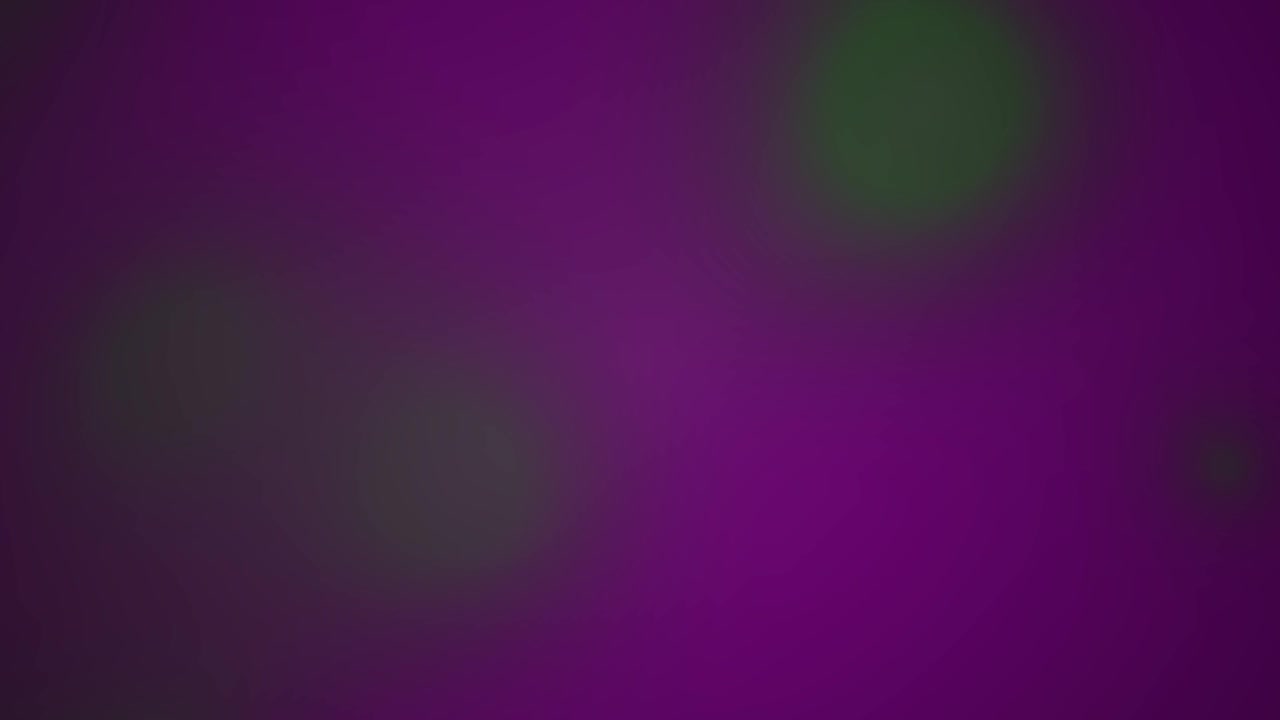Abstract Background with Floating Green Light Orbs on Purple