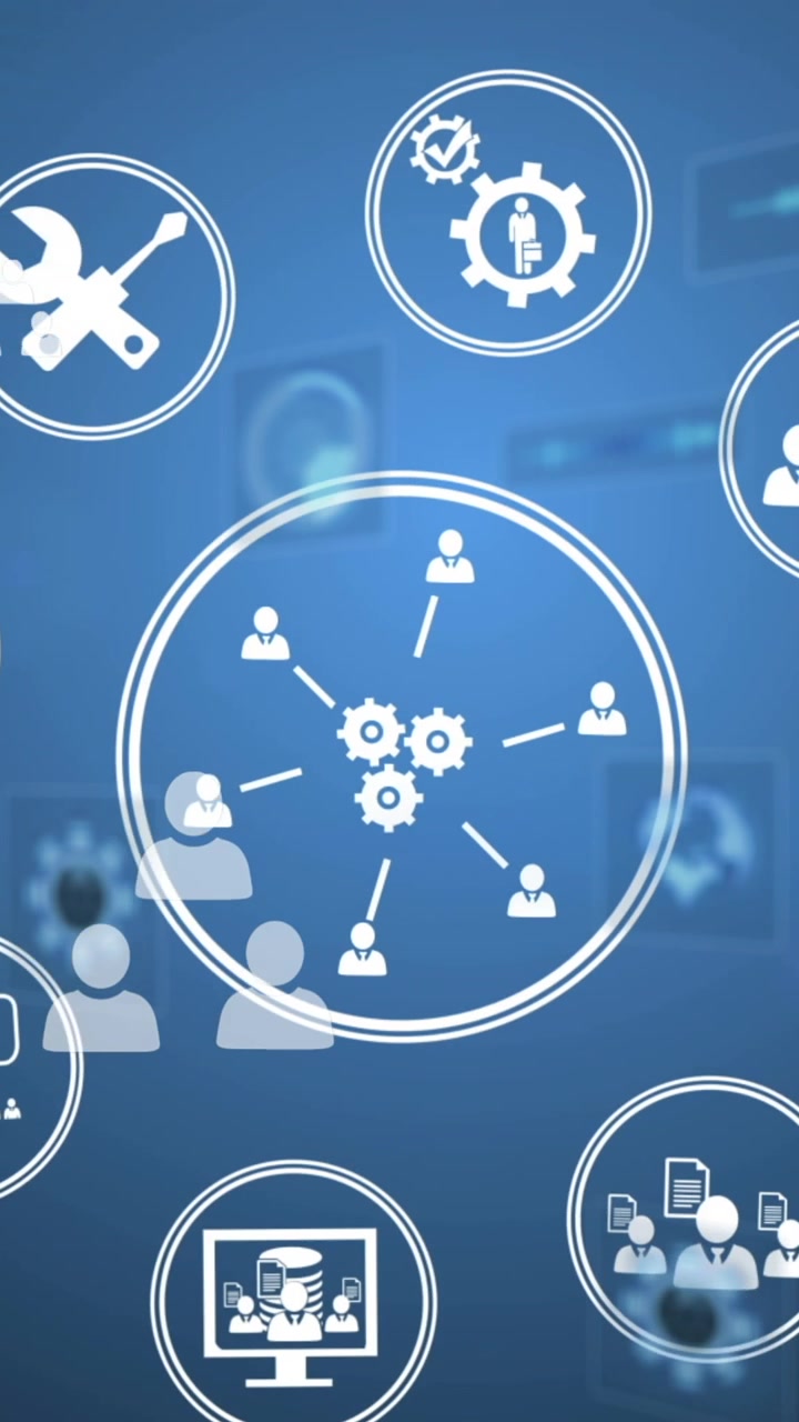 Video: elaborazione dati e rete di connessioni su sfondo scuro