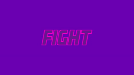 animación del texto de lucha sobre el patrón abstracto