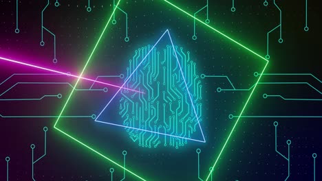 animación del procesamiento de datos sobre un fondo negro
