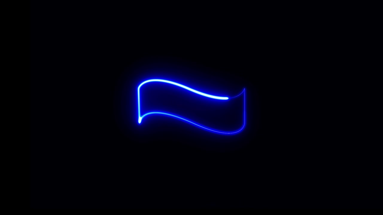 Abstract Blue Neon Line Animation on a Dark Background