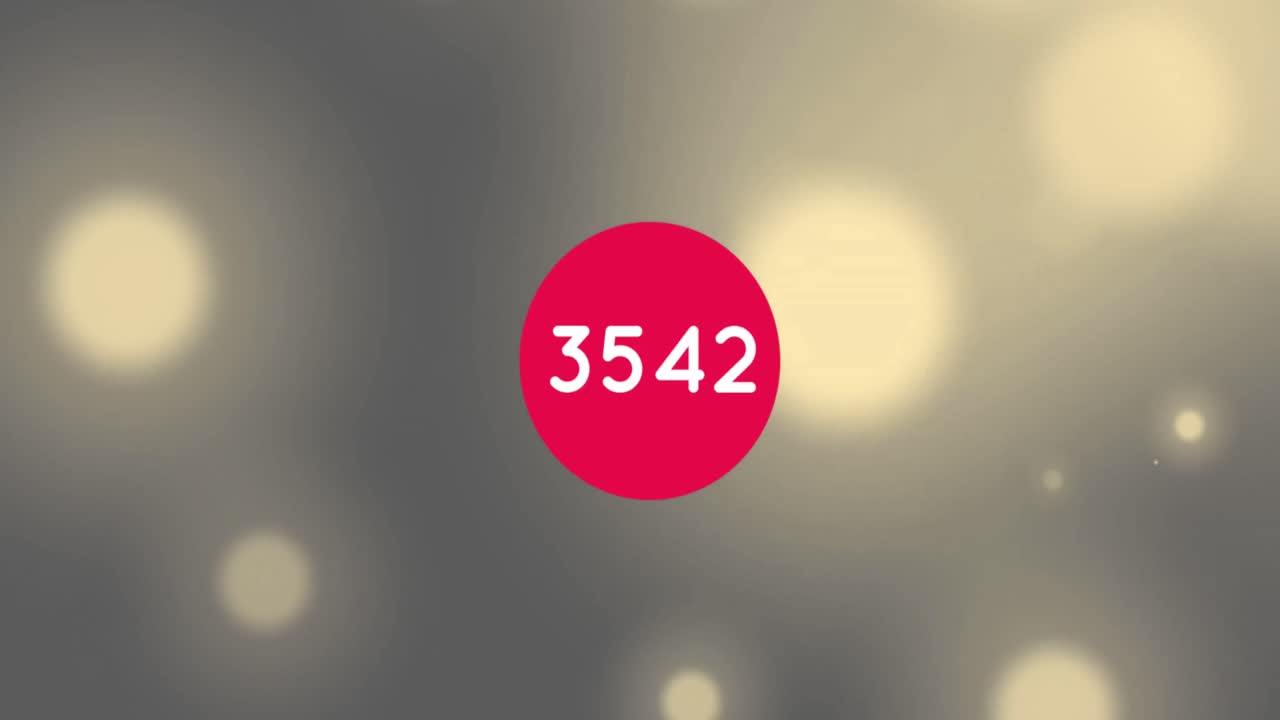 animación de números y puntos de luz sobre fondo negro