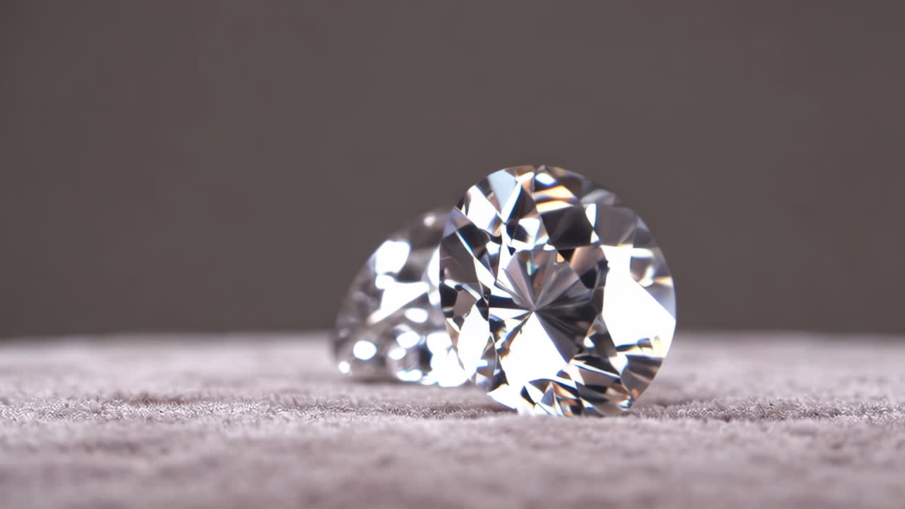 Close-up of a beautiful round brilliant cut diamond