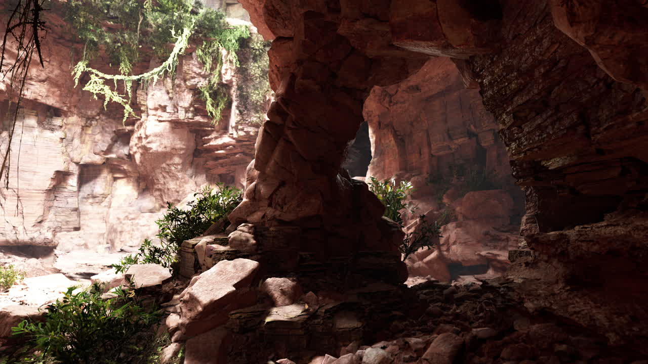 una impresionante formación de cueva en un cañón