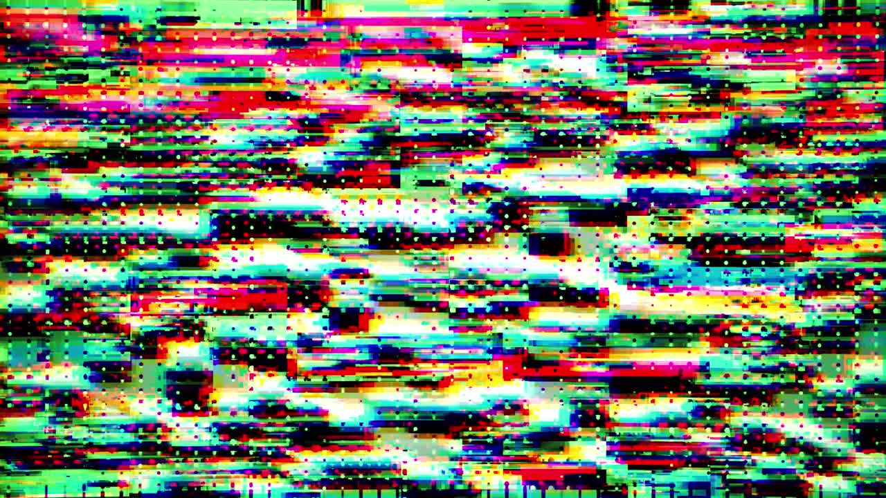 Glitch Noise Static Television VFX: Video Background with Stripes for Intro and Logo Reveals