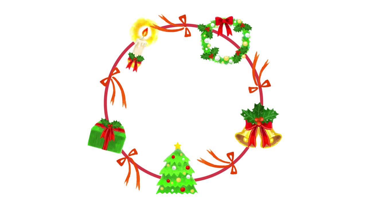 물색 크리스마스 장식 루핑 애니메이션
