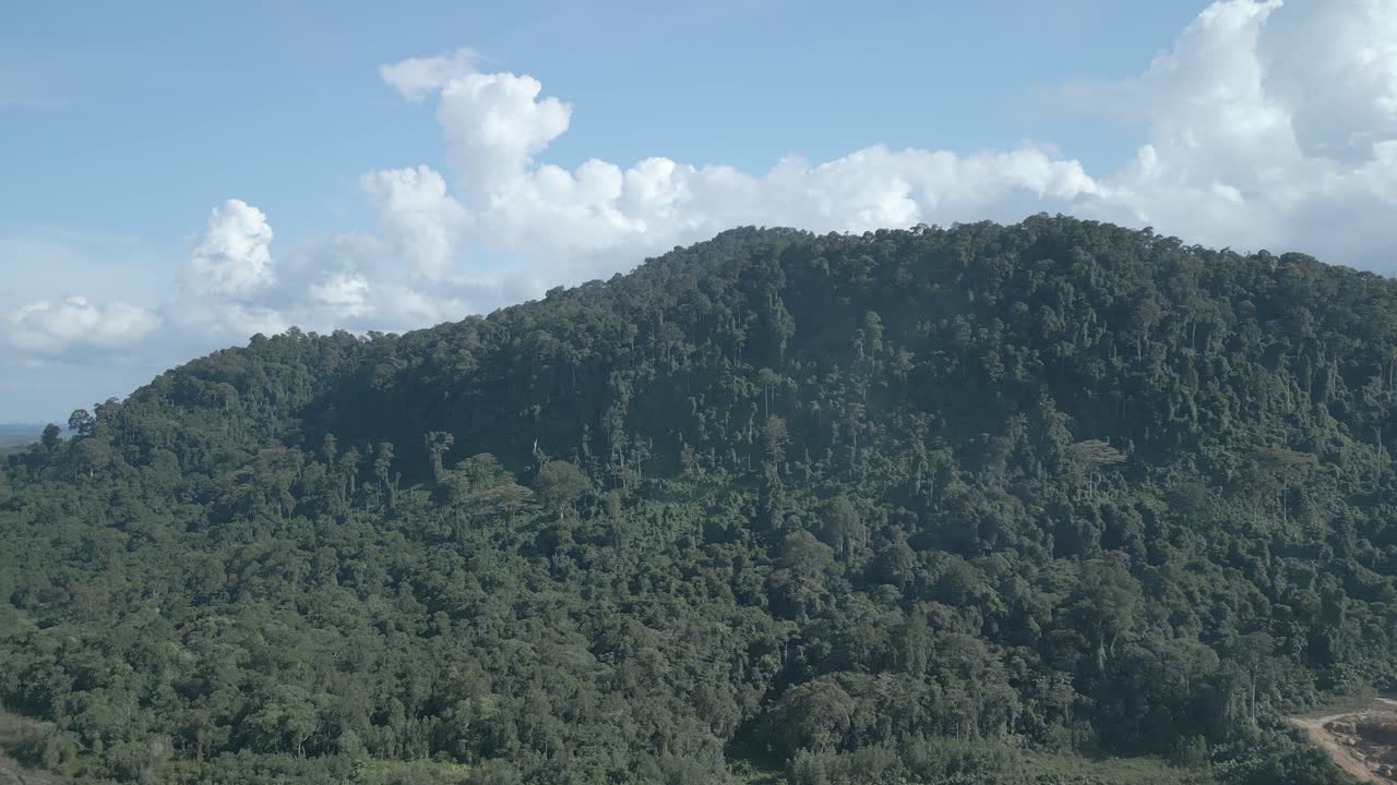 Beautiful Aerial Drone View At Matang Fac Highway This Road Lead to Sempadi Costal Road,Facing Green Forest And Mount Serapi Kuching,Borneo