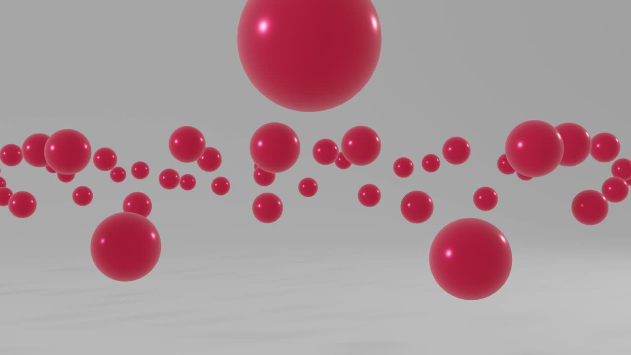 Pink balls floating on a white background. Minimal motion graphic seamless loop animation