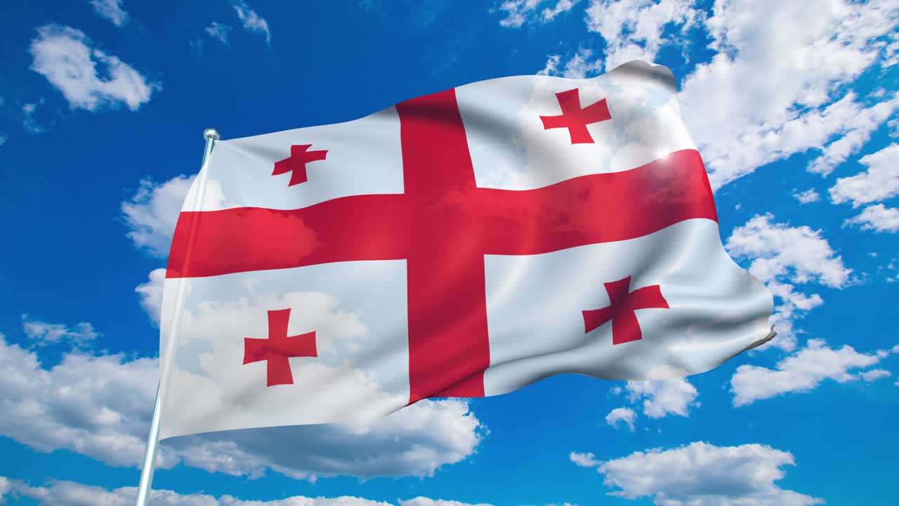 흐린 하늘을 배경으로 직물 구조로 된 조지아의 발 (loopable)