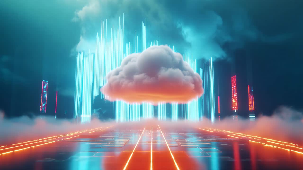 Futuristic Cloud Computing Cityscape