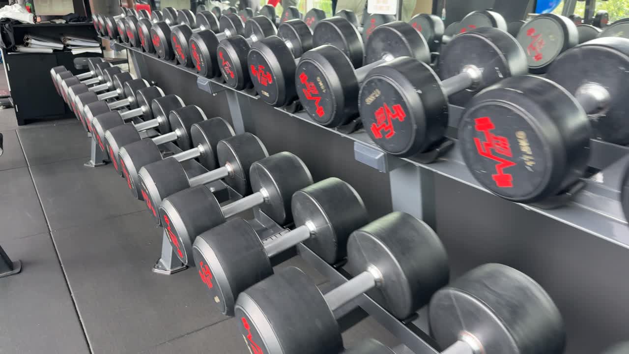 Dumbbells in a Gym
