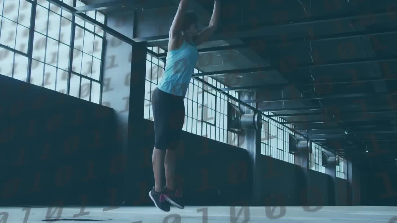 아프리카계 미국인 여성이 점핑 잭 운동을 하는 것에 대한 바이너리 코딩 데이터 처리