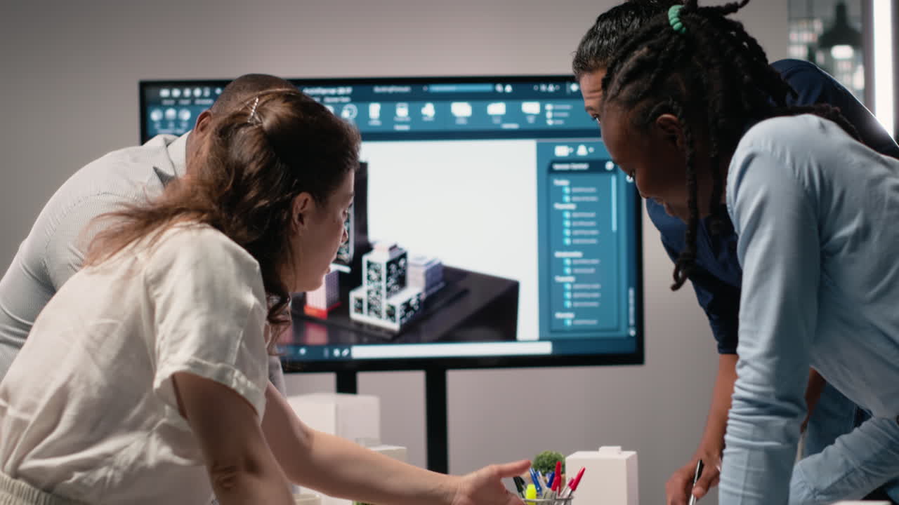 Vertical Video Close up of developers creating the layout for a residential project