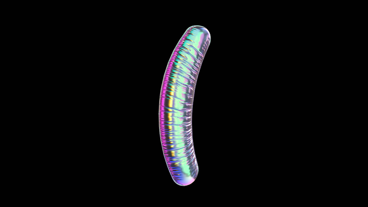 Cilindro Olografico Iridiscente Rotante su Sfondo Nero