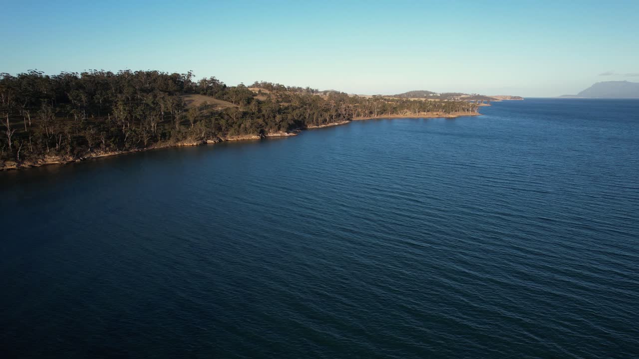 Nature Reserve And Orford Beach In Tasmania, Australia - Aerial Drone Shot