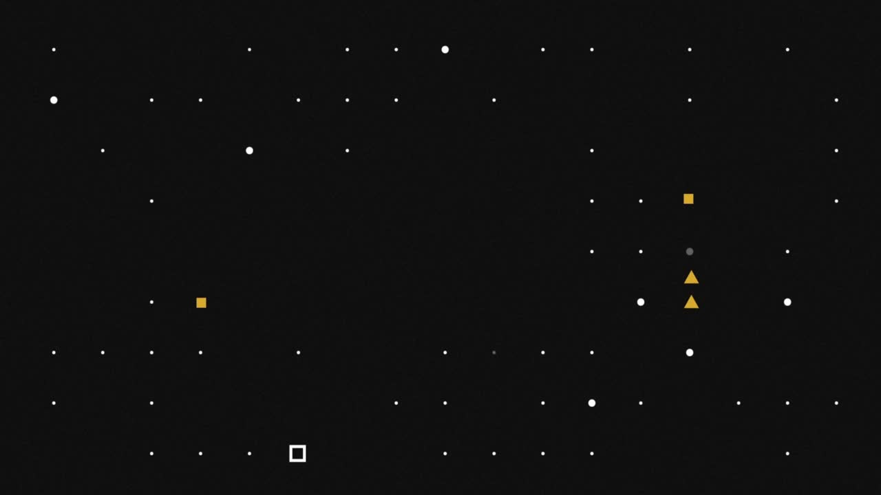 Flicker Shape elements flash over a black background.