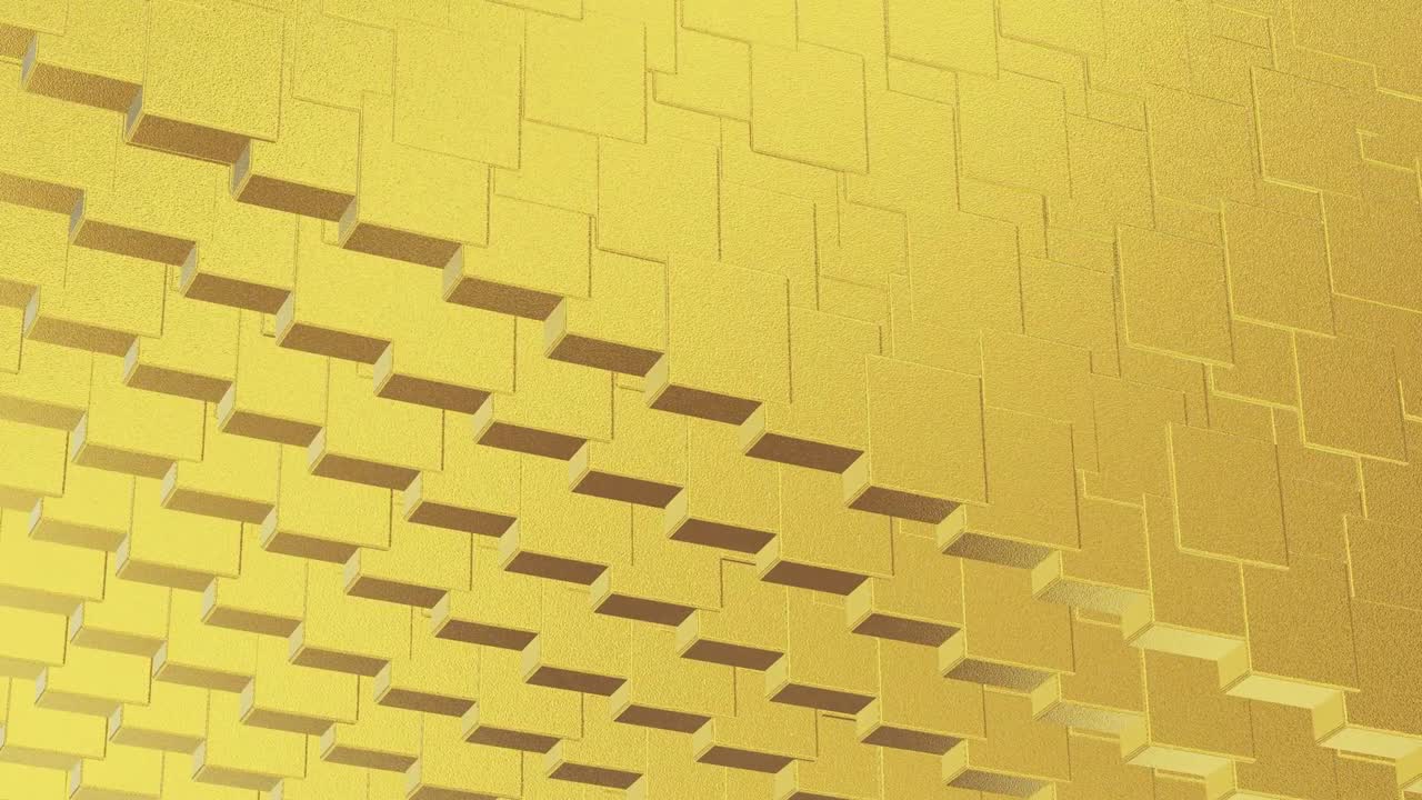 abstracto geométrico fondo dorado azulejos de papel de aluminio textura de bucle sin costura fondo renderizado en 3d