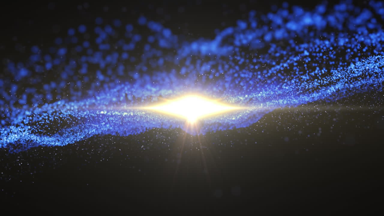 알파 채널을 가진 오렌지색에서 몽환적으로 반이는 애니메이션 색 빛의 흔적.