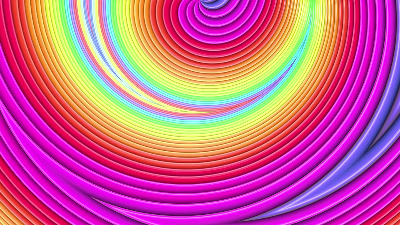 colores del arco iris rayas abstractas, fondo en 4k con pintura brillante brillante animación sin costuras suave con color gradiente líneas curvas 15