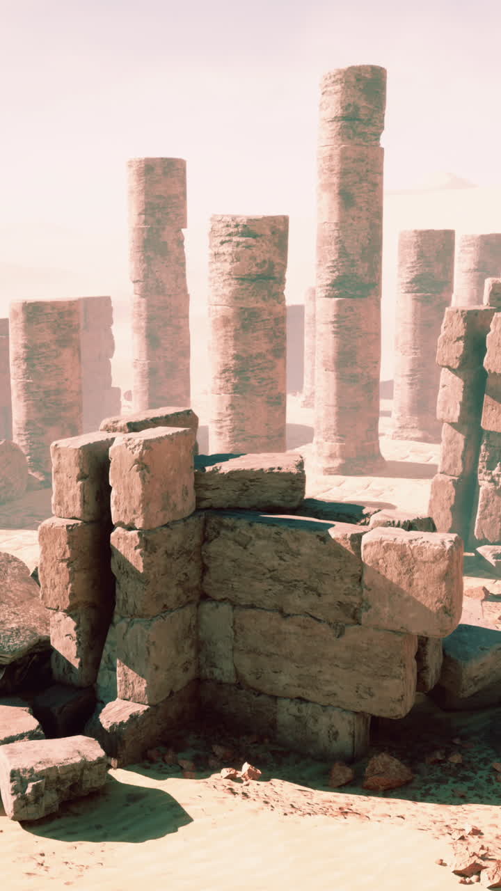 사막에 있는 폐허가 된 도시