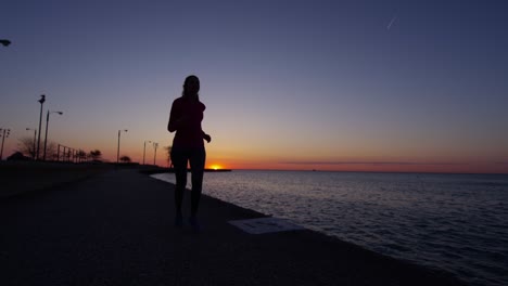 hispanic female silhouette running for sport and stamina