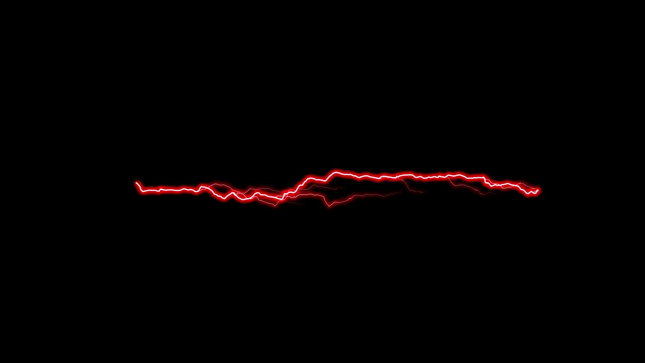 Animeret rødt elektrisk lyn på sort baggrund