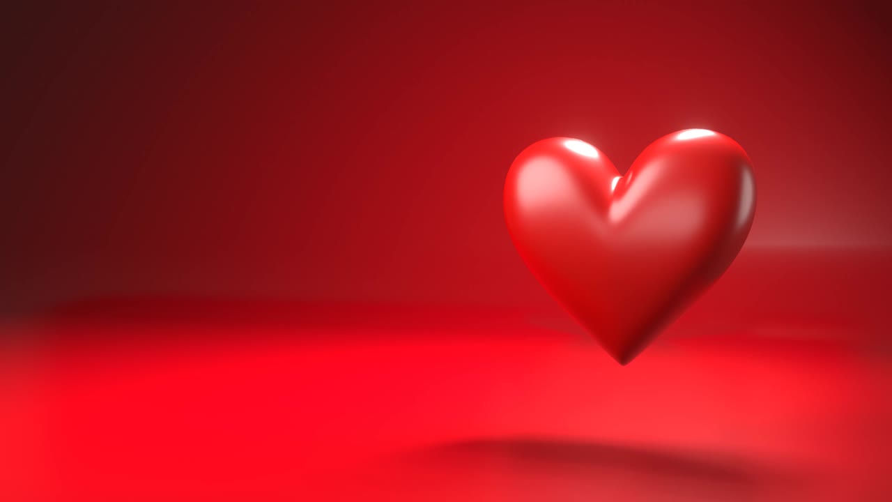 objeto pulsante en forma de corazón rojo en el espacio de texto rojo.